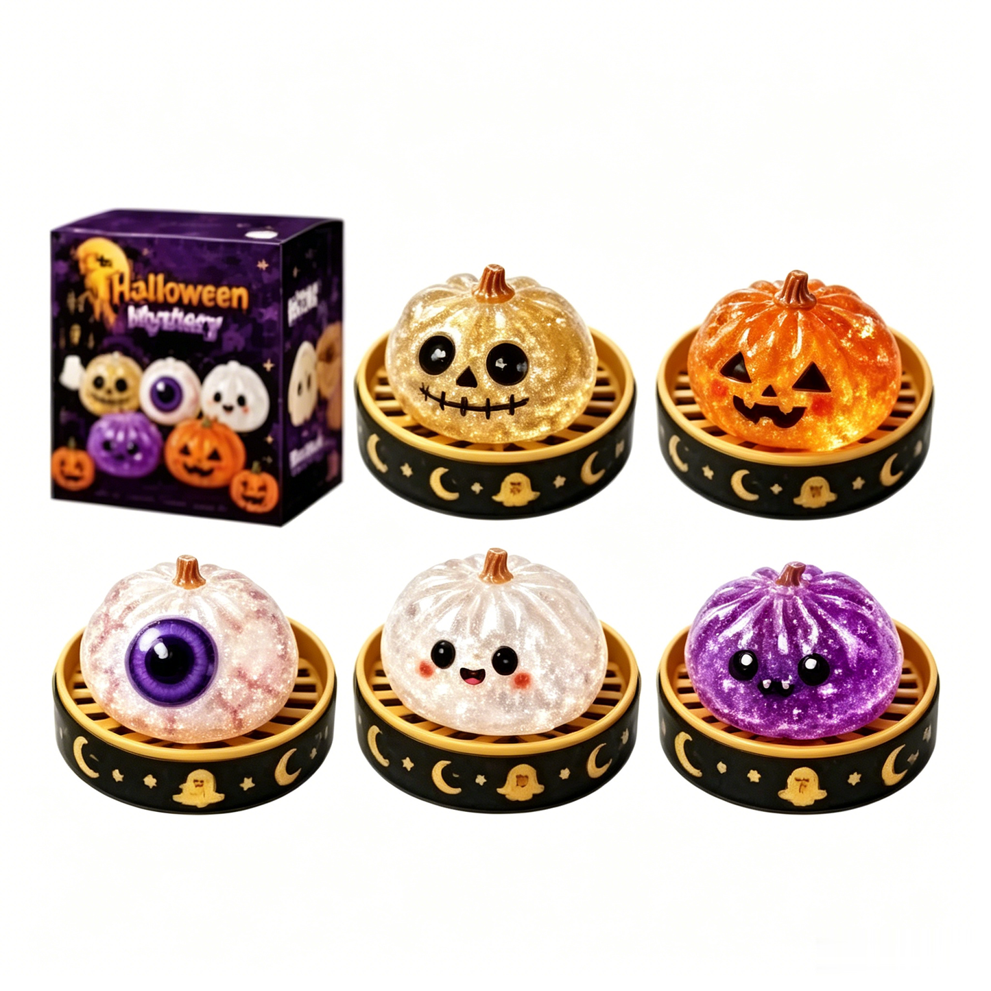 🔥 🎃Cute Halloween Scary Ghost Maruko Squeeze Toy Set