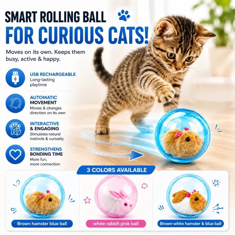 💖🐱Self-Rolling Interactive Cat Ball