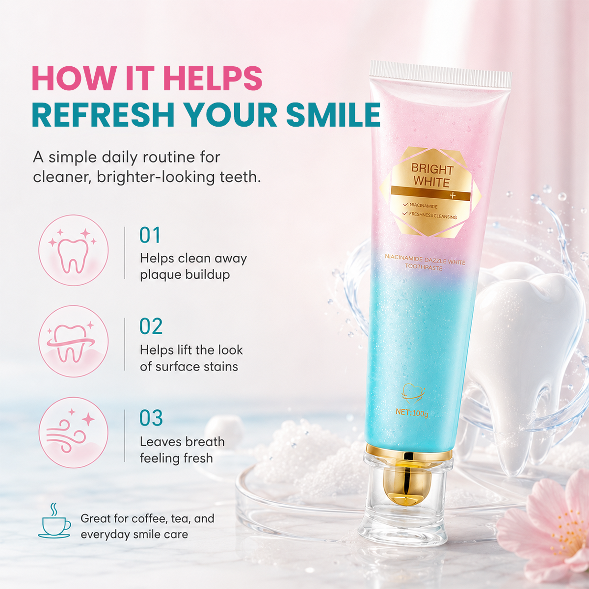 Niacinamide Whitening Toothpaste – For Healthier, Whiter Teeth!