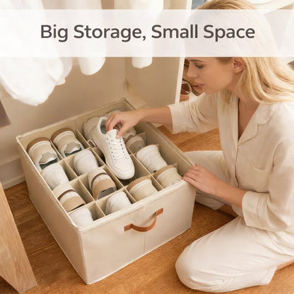 Foldable Shoe Organizer for Closet with Clear Cover 🥿