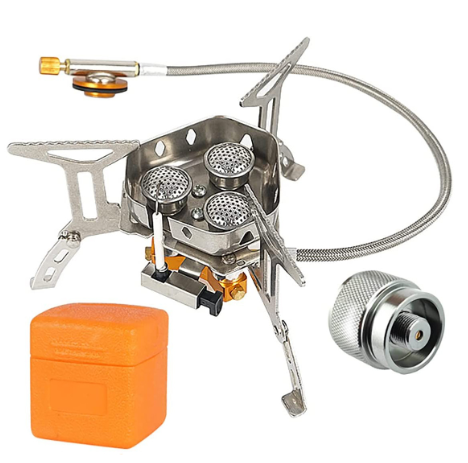 Camping Gas Burner – 5800W, Piezo Ignition, Windproof 🔥