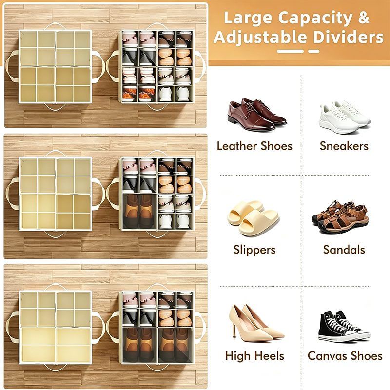 Foldable Shoe Organizer for Closet with Clear Cover 🥿