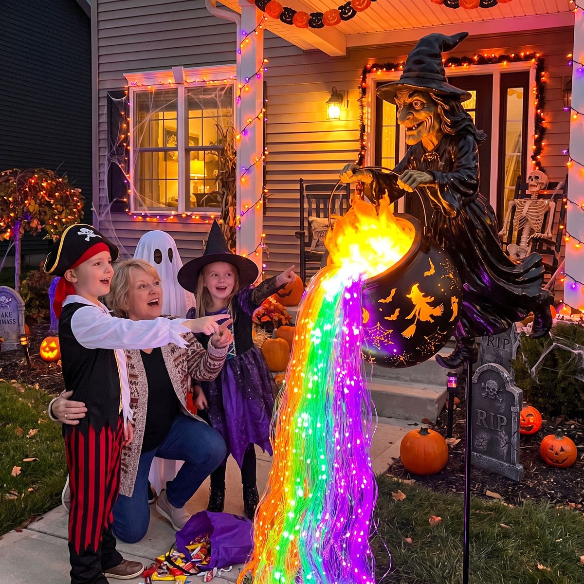 🧙‍♀️🎃Halloween Witch Cauldron Garden Light