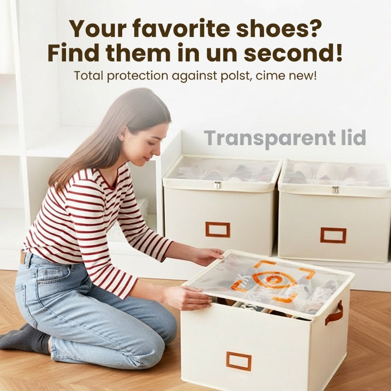 Foldable Shoe Organizer for Closet with Clear Cover 🥿