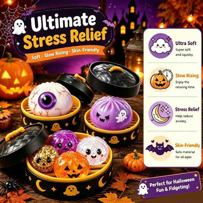 🔥 🎃Cute Halloween Scary Ghost Maruko Squeeze Toy Set