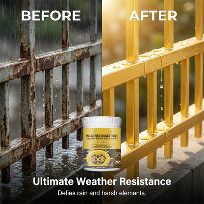🏠✨Weather Resistant Gold Paint – Water‑based, brilliant shine. Lasts rain or shine! 🖌️💛