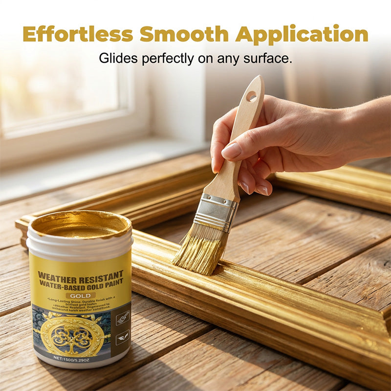🏠✨Weather Resistant Gold Paint – Water‑based, brilliant shine. Lasts rain or shine! 🖌️💛