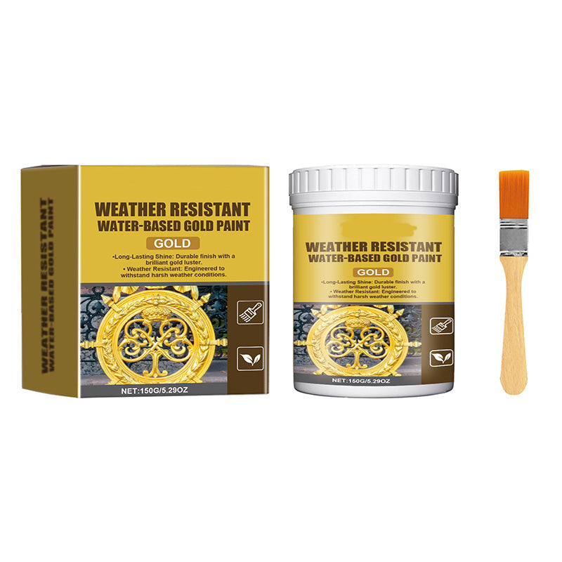 🏠✨Weather Resistant Gold Paint – Water‑based, brilliant shine. Lasts rain or shine! 🖌️💛