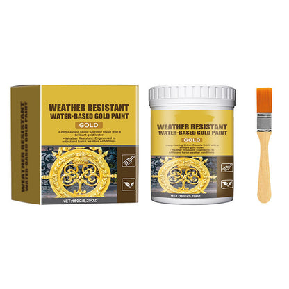 🏠✨Weather Resistant Gold Paint – Water‑based, brilliant shine. Lasts rain or shine! 🖌️💛