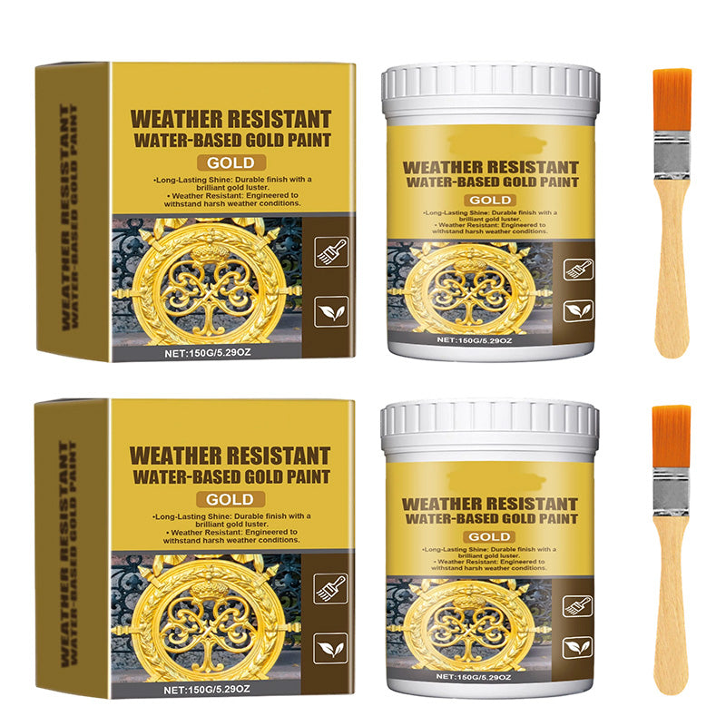 🏠✨Weather Resistant Gold Paint – Water‑based, brilliant shine. Lasts rain or shine! 🖌️💛