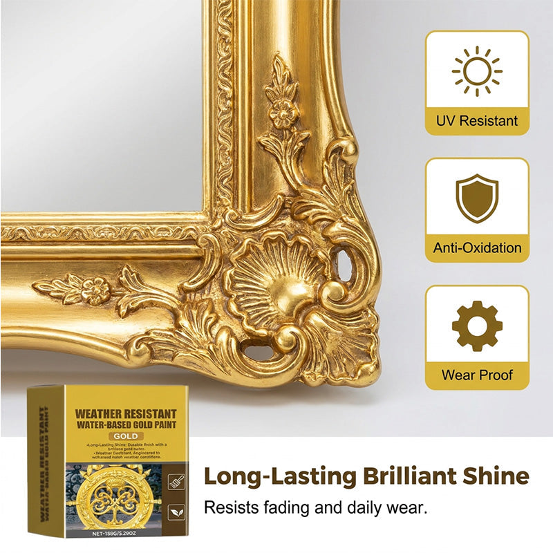 🏠✨Weather Resistant Gold Paint – Water‑based, brilliant shine. Lasts rain or shine! 🖌️💛