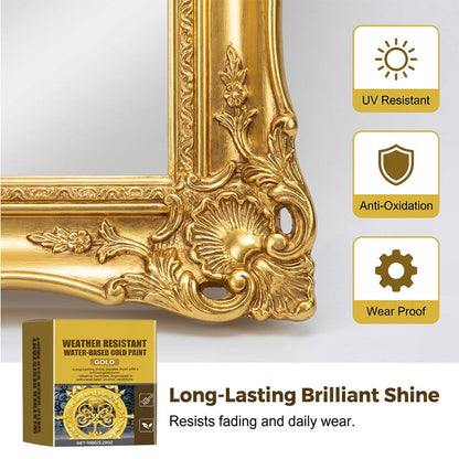 🏠✨Weather Resistant Gold Paint – Water‑based, brilliant shine. Lasts rain or shine! 🖌️💛