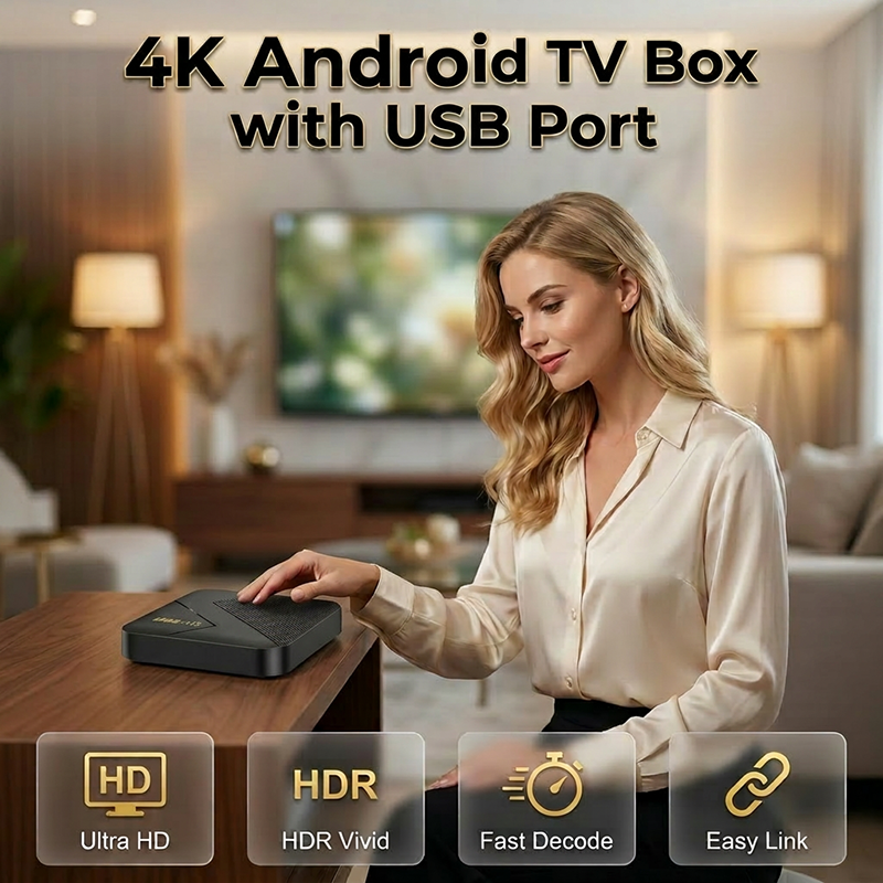 📺✨4K Android TV Box with Bluetooth – Easy set‑up – plug in & enjoy! 🎬🔥