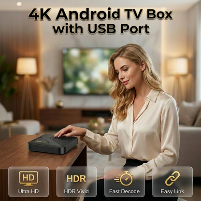 📺✨4K Android TV Box with Bluetooth – Easy set‑up – plug in & enjoy! 🎬🔥
