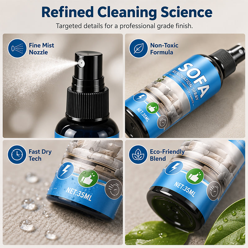 🛋️✨No‑Rinse Fabric Cleaner Spray – fresh in minutes! 🧼💨