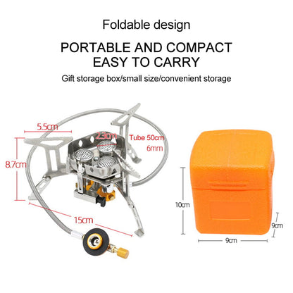 Camping Gas Burner – 5800W, Piezo Ignition, Windproof 🔥