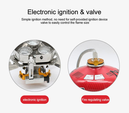 Camping Gas Burner – 5800W, Piezo Ignition, Windproof 🔥