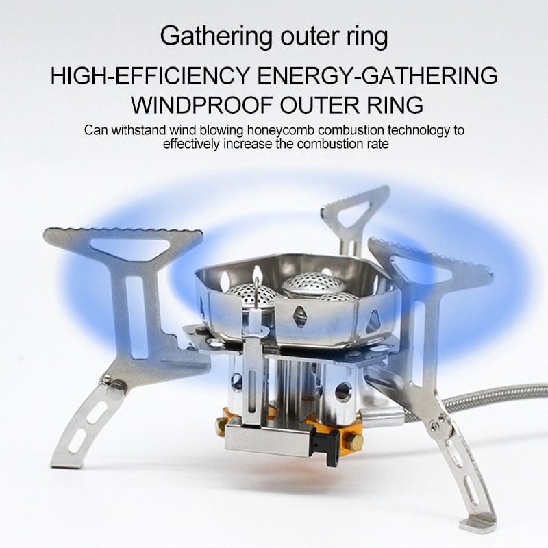 Camping Gas Burner – 5800W, Piezo Ignition, Windproof 🔥