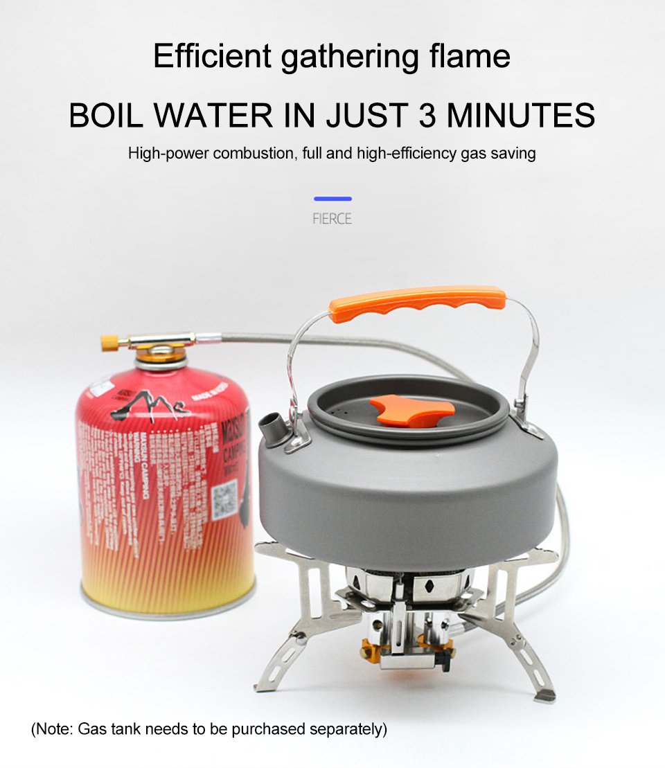 Camping Gas Burner – 5800W, Piezo Ignition, Windproof 🔥